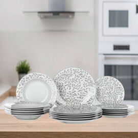 Porcelán tányér szett LEAVES, 18 részes  60311157