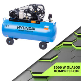 Hyundai olajos kompresszor 240V/3000W, 10 bar - HYD-100L/V3