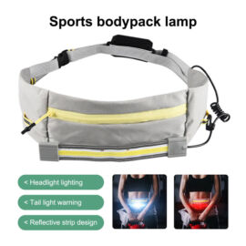 Deréköv táska LED COB lámpával könnyű, futáshoz kerékpározáshoz edzéshez Vízálló