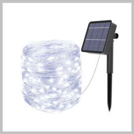 Solar Napelemes Hidegfehér Kerti Fényfüzér 10 m LED KE21-1019
