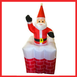 Felfújható karácsonyi figura-Mikulás kéményben HOP1001455