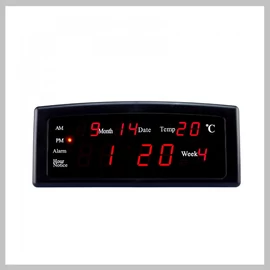 Digitális óra LED piros, dátum, riasztás, hőmérséklet kijelzéssel  VOLT868R