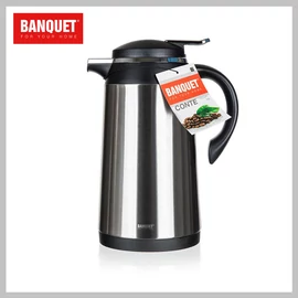 BANQUET Termosz rozsdamentes acél CONTE 1 l, üveg betéttel, INOX 48786111