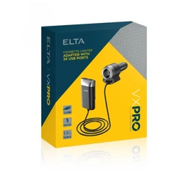 Szivargyújtó elosztó | 1 portos + 2 USB | 2 méteres vezetékkel EB8312