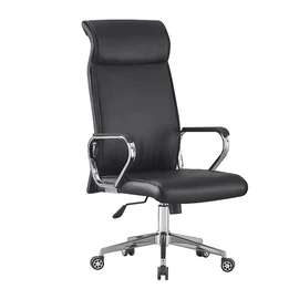 Ergonomikus Irodai Szék – Ökobőr  Krómozott Lábazat, Állítható Magasság 9024H
