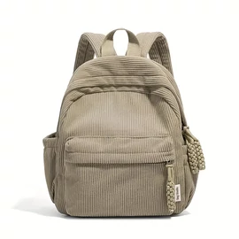 Kordbársony  hátizsák – több zsebbel, modern stílusban khaki AA342667-k