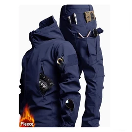Softshell taktikai polárbéléses kabát és nadrág szett kék M méret AU4713866-km