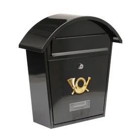 Postaláda 380×320×105 mm — fekete metál, lekerekített tető TO-78585
