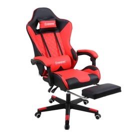 Herzberg Gamer és Irodai Szék Kihúzható Lábtartóval HG-8081RED