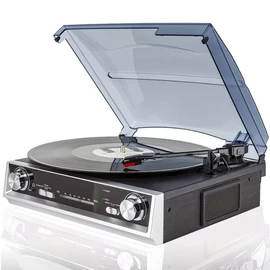 Retro 3-Sebességes Vinyl Lemezjátszó – Beépített Hangszóróval és FM Rádióval BF1255932