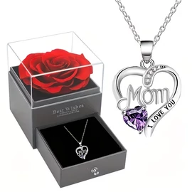 Rózsás ajándékdoboz "Mom I love you" nyaklánccal EX1263441