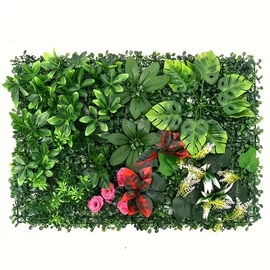 Természetes hatású virágos műnövényfal panel 60x40cm BJ3675517-V