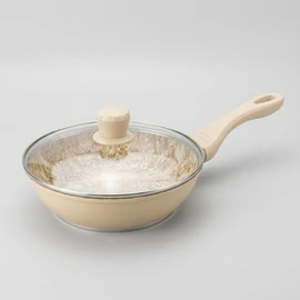 Bachmayer Home Granite Line mély serpenyő fedővel 24cm Fehér BM-7750-24
