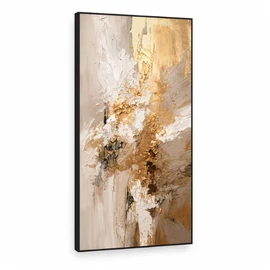 Modern absztrakt arany-fehér vászon falikép 80x120cm 5QM065KW1G-2