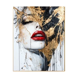 Modern absztrakt arany portré vászon falikép 50 × 70 cm AL5057524