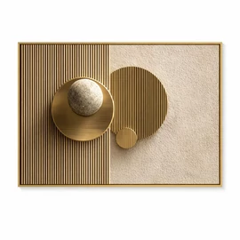 Modern absztrakt arany kör mintás vászon falikép 80x120cm BL10012711-2