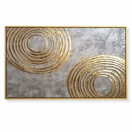 Modern absztrakt arany kör mintás vászon falikép 75 × 152 cm FK6722994