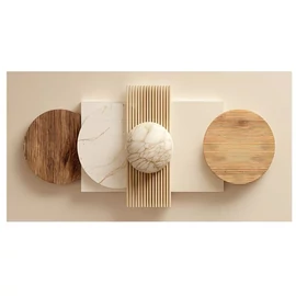 Modern minimalista absztrakt vászon falikép – bézs és fa mintás design 160 × 80 cm GU9912832