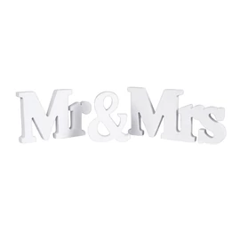 Rusztikus Mr &amp; Mrs fa felirat készlet – Esküvői asztaldísz és fotó kellék CD603378
