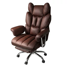RELAX PRO irodai forgószék lábtartóval – Sötétbarna műbőr KO50BR