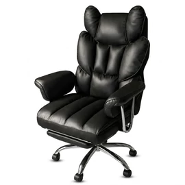 RELAX PRO irodai forgószék lábtartóval – Fekete műbőr KO50CZ