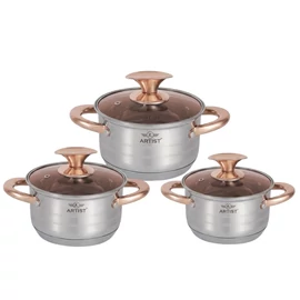 6 részes Rozsdamentes Acél Edénykészlet – Rose Gold ERA-05