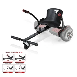 Hoverboardra szerelhető gokart ülés állítható vázzal fekete 81M115Q3X9