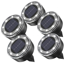 5 db-os Hidegfehér Napelemes Földbe Szúrható Lámpa Szett – 40 LED 6XMQW5K537-4