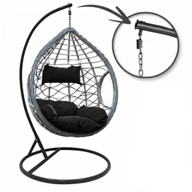 Cocoon függőfotel szürke-fekete párnákkal KR26