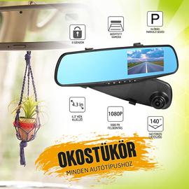Visszapillantó tükör beépített kamerával és kijelzővel