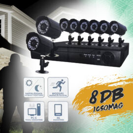 8 kamerás megfigyelő rendszer, megfigyelő központtal