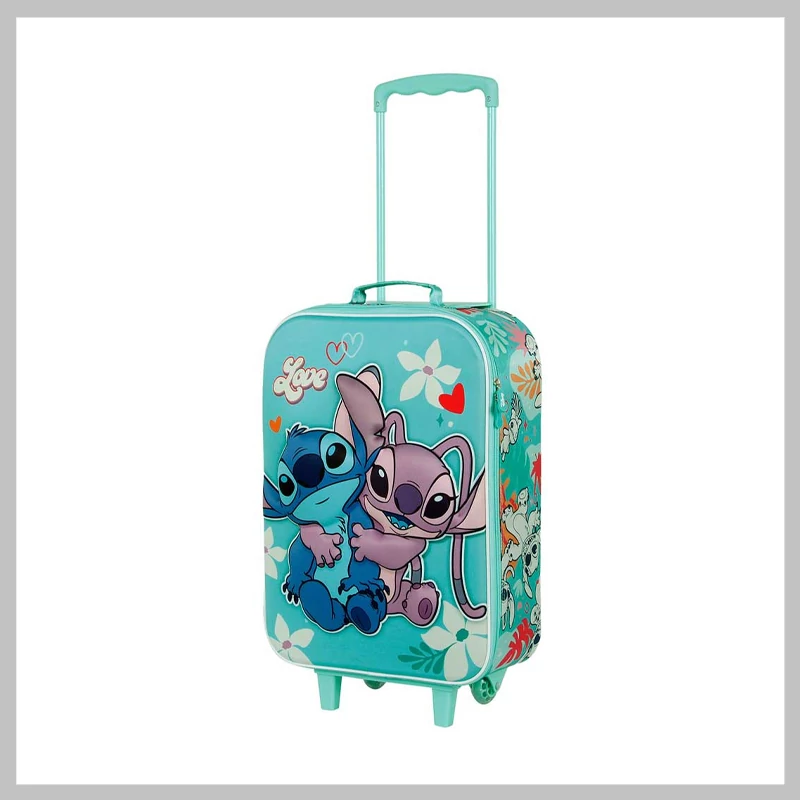 Lilo és Stitch Love 3D puha guruló bőrönd, türkiz ZT06557