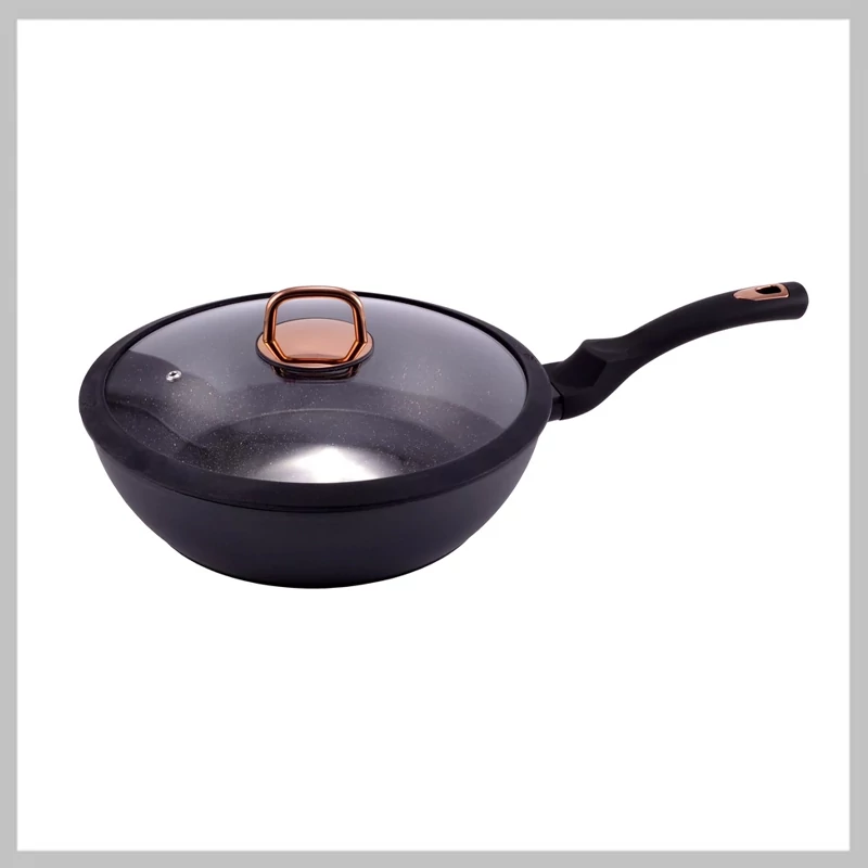 Perfect Home Golden Line tapadásmentes alumínium Wok üvegfedővel 28cm indukciós 10488